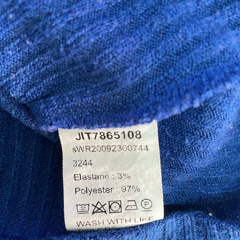 SHEIN Blue Ribbed Long Sleeve Top Size XS - Picture 8 of 9